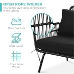 Rope Woven L-Shaped Patio Sectional Sofa Set
