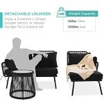 Rope Woven L-Shaped Patio Sectional Sofa Set