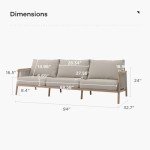 Modern Aluminum Outdoor Patio Sofa with Cushions