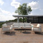 Modern Aluminum Outdoor Patio Sofa with Cushions