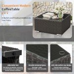 8-Piece Outdoor Patio Sofa Set with Fire Pit