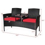 Tangkula Modern Wicker Patio Conversation Set