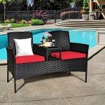 Tangkula Modern Wicker Patio Conversation Set