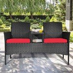 Tangkula Modern Wicker Patio Conversation Set