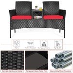 Tangkula Modern Wicker Patio Conversation Set