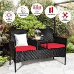 Tangkula Modern Wicker Patio Conversation Set