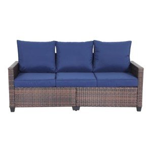 Tarkari Weatherproof 3-Seat Patio Couch with Cushions