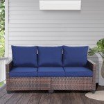 Tarkari Weatherproof 3-Seat Patio Couch with Cushions