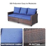 Tarkari Weatherproof 3-Seat Patio Couch with Cushions