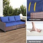 Tarkari Weatherproof 3-Seat Patio Couch with Cushions
