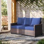 Tarkari Weatherproof 3-Seat Patio Couch with Cushions