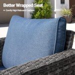 Denim Blue All-Weather Patio Wicker Loveseat