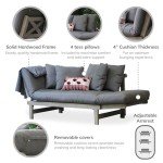 West Lake Mahogany Outdoor Convertible Sofa Daybed