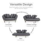 West Lake Mahogany Outdoor Convertible Sofa Daybed