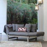 West Lake Mahogany Outdoor Convertible Sofa Daybed