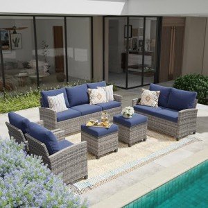 6-Piece Outdoor Wicker Patio Conversation Set