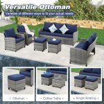 6-Piece Outdoor Wicker Patio Conversation Set