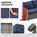 6-Piece Outdoor Wicker Patio Conversation Set