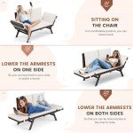 Flamaker Outdoor Convertible Rattan Sofa Lounger