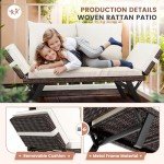 Flamaker Outdoor Convertible Rattan Sofa Lounger