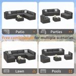 8-Piece Outdoor Patio Sofa Set with Fire Pit