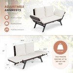 Flamaker Outdoor Convertible Rattan Sofa Lounger