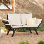 Flamaker Outdoor Convertible Rattan Sofa Lounger
