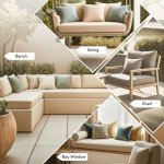 Customizable Outdoor Bench Cushion - Waterproof & Non-Slip