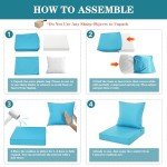 Teal Outdoor Cushions for Deep Seat Furniture