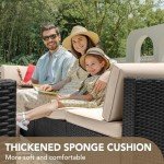 Devoko 7-Piece Outdoor Wicker Sectional Sofa Set