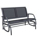 Outsunny Black 2-Person Outdoor Glider Bench