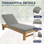 Waterproof Outdoor Lounge Chair Cushions - Grey