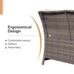 2-Piece Wicker Patio Love Seat & Coffee Table Set