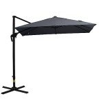 8x8FT Adjustable Cantilever Patio Umbrella - Dark Gray