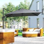 8x8FT Adjustable Cantilever Patio Umbrella - Dark Gray