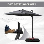 8x8FT Adjustable Cantilever Patio Umbrella - Dark Gray