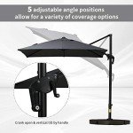 8x8FT Adjustable Cantilever Patio Umbrella - Dark Gray