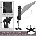 8x8FT Adjustable Cantilever Patio Umbrella - Dark Gray
