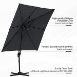 8x8FT Adjustable Cantilever Patio Umbrella - Dark Gray