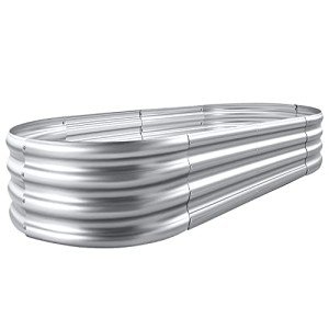 Oval Galvanized Raised Garden Bed Kit for Outdoors