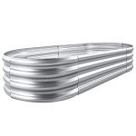 Oval Galvanized Raised Garden Bed Kit for Outdoors