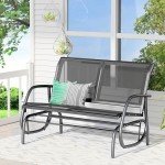 Outsunny Black 2-Person Outdoor Glider Bench