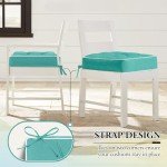Teal Tufted Waterproof Outdoor Chair Cushions - 2 Pack