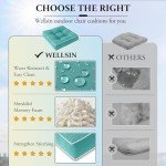 Teal Tufted Waterproof Outdoor Chair Cushions - 2 Pack