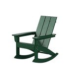 Dark Green Adirondack Rocking Chair for Outdoors