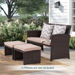 OC Orange-Casual 3-Piece Outdoor Loveseat Set