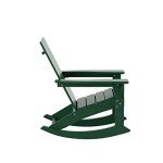 Dark Green Adirondack Rocking Chair for Outdoors