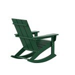 Dark Green Adirondack Rocking Chair for Outdoors