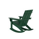 Dark Green Adirondack Rocking Chair for Outdoors