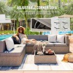 7-Piece Modular Wicker Patio Sectional Set